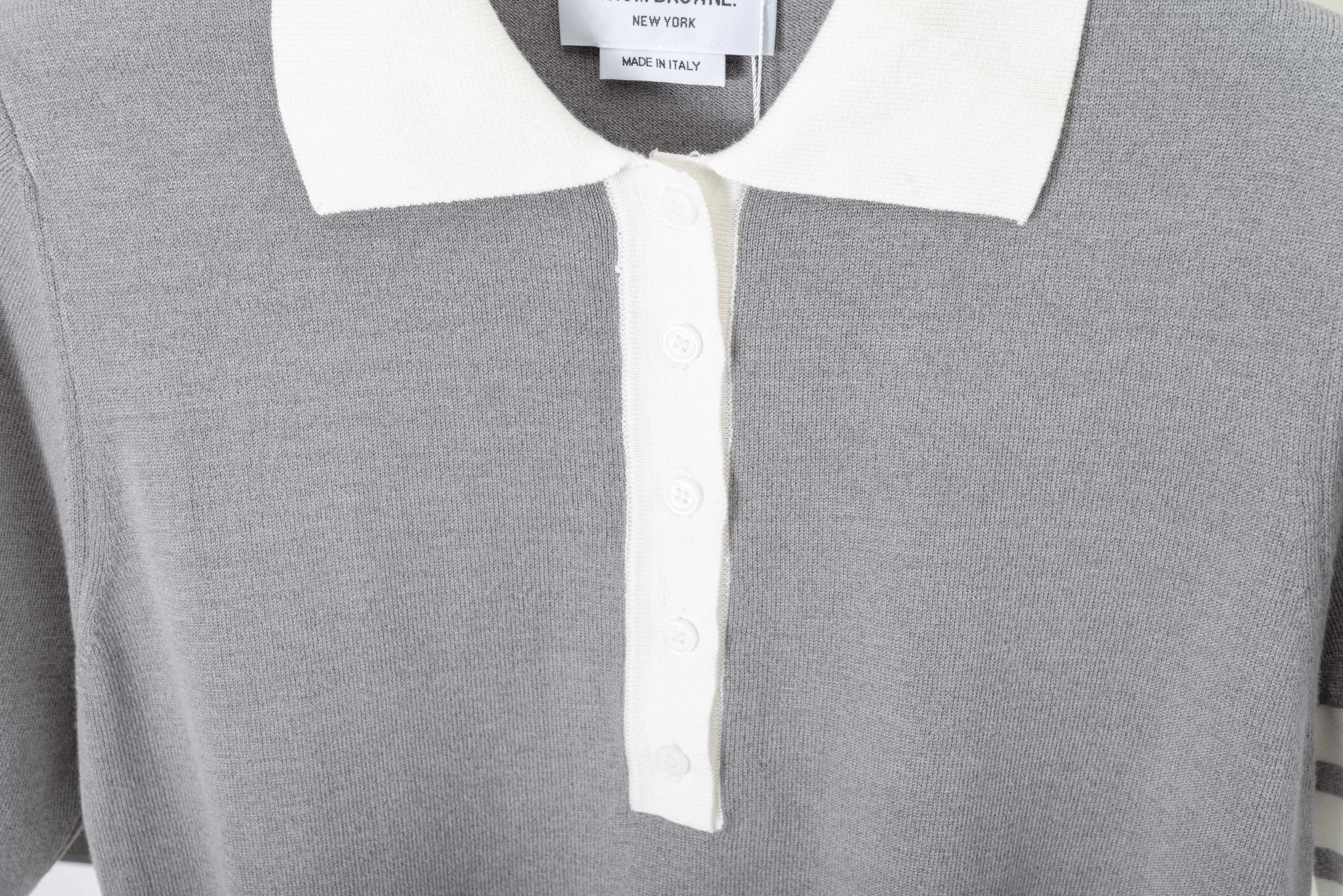 𝑻𝒉𝒐𝒎 𝑩𝒓𝒐𝒘𝒏𝒆 POLO Thom Browne POLO Classic Breathable Quality + Size：0/1/2 ：White/Navy Blue/Gray